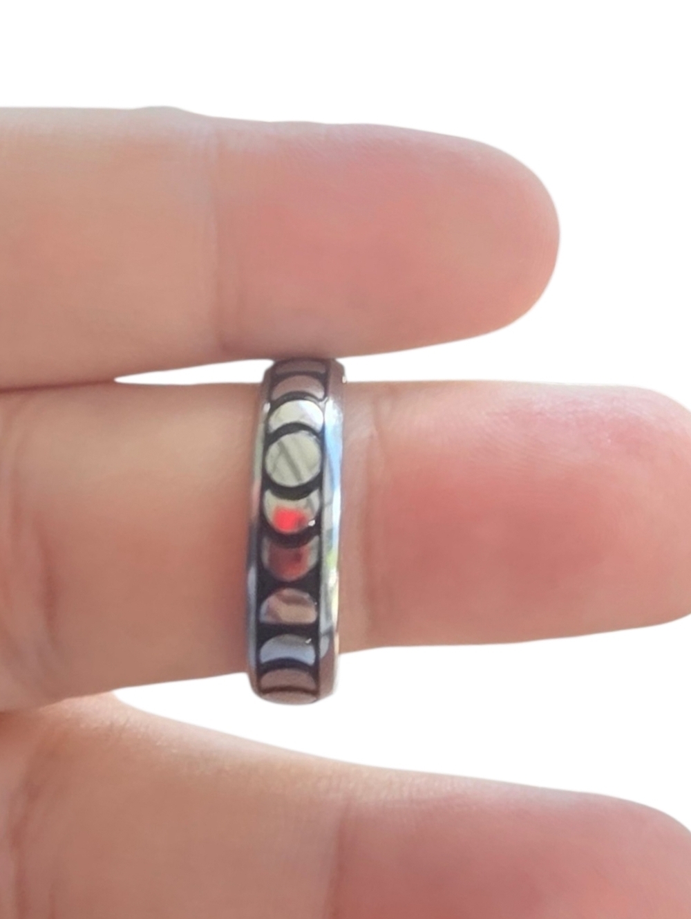 New Stainless Steel Moon Phase Band Ring Size 11 Unisex - Picture 3 of 3